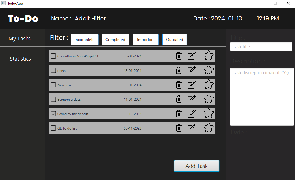 Dashboard Example